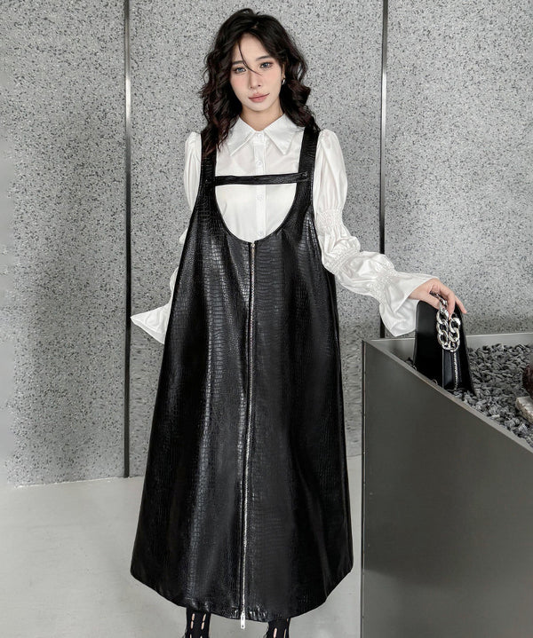 Zip Suspender Dress
